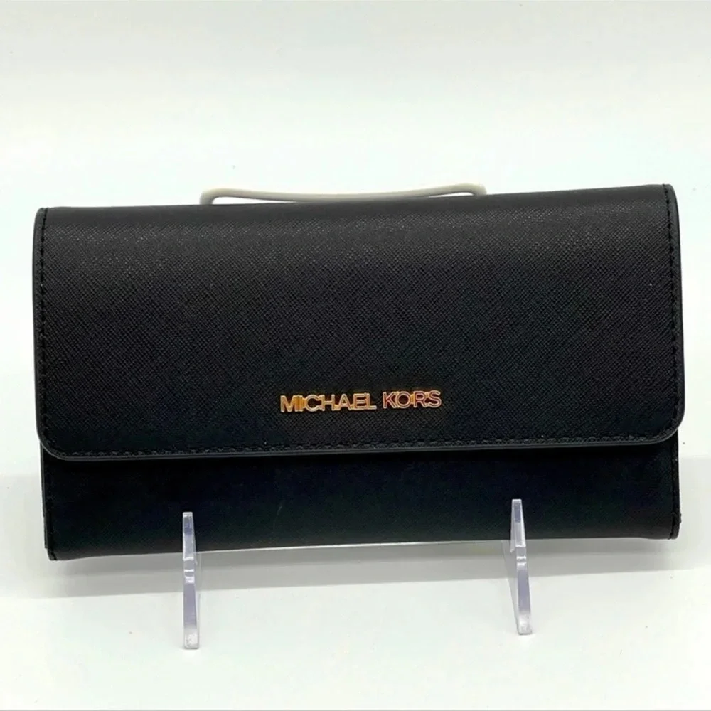 Michael Kors Trifold Wallet Black Leather (NWT)